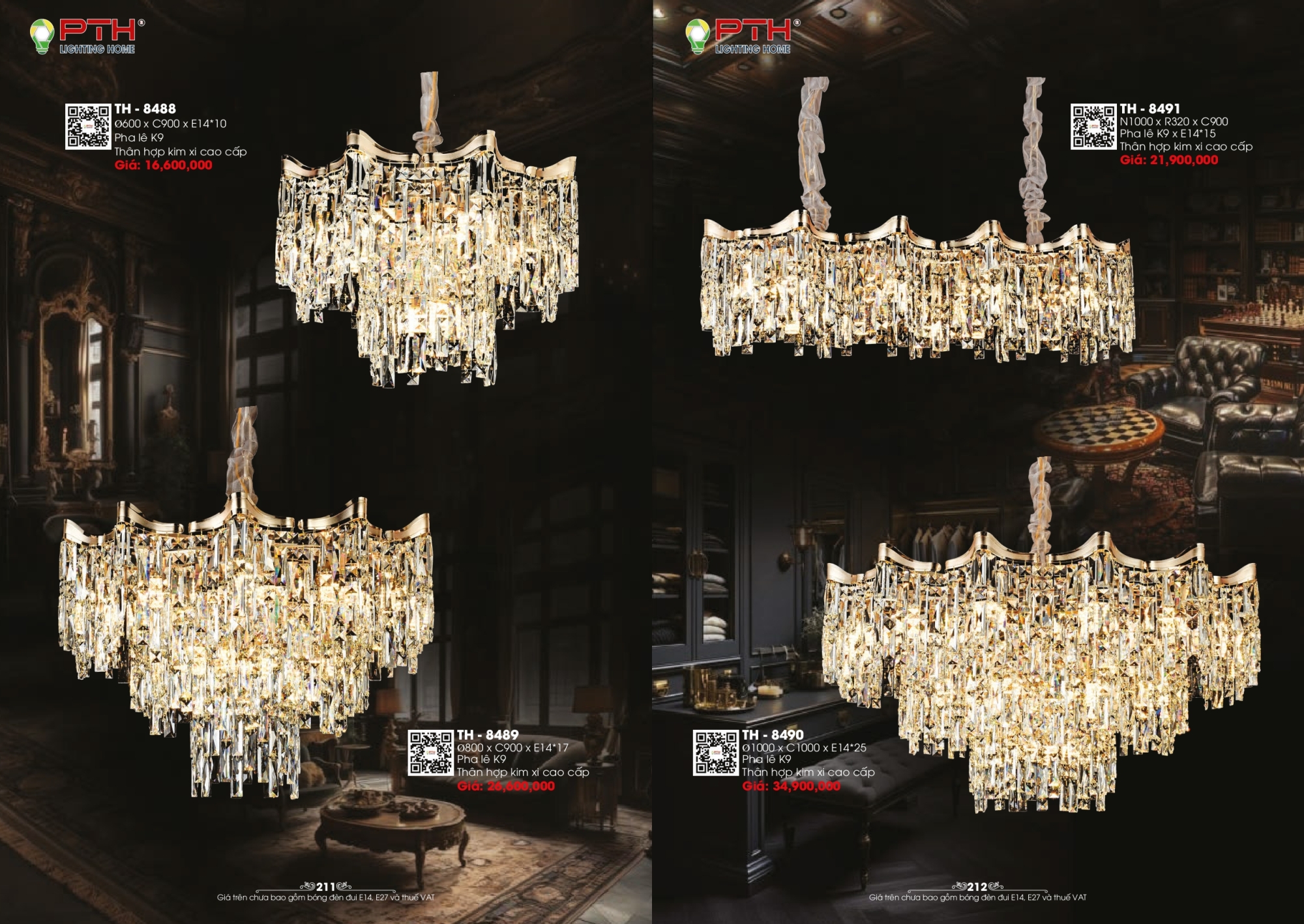 Bảng giá đèn trang trí PTH Lighting Home 2026